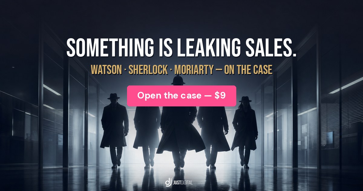 DomMCP: Watson, Sherlock and Moriarty on the case, $9 one-time trial, inside Claude